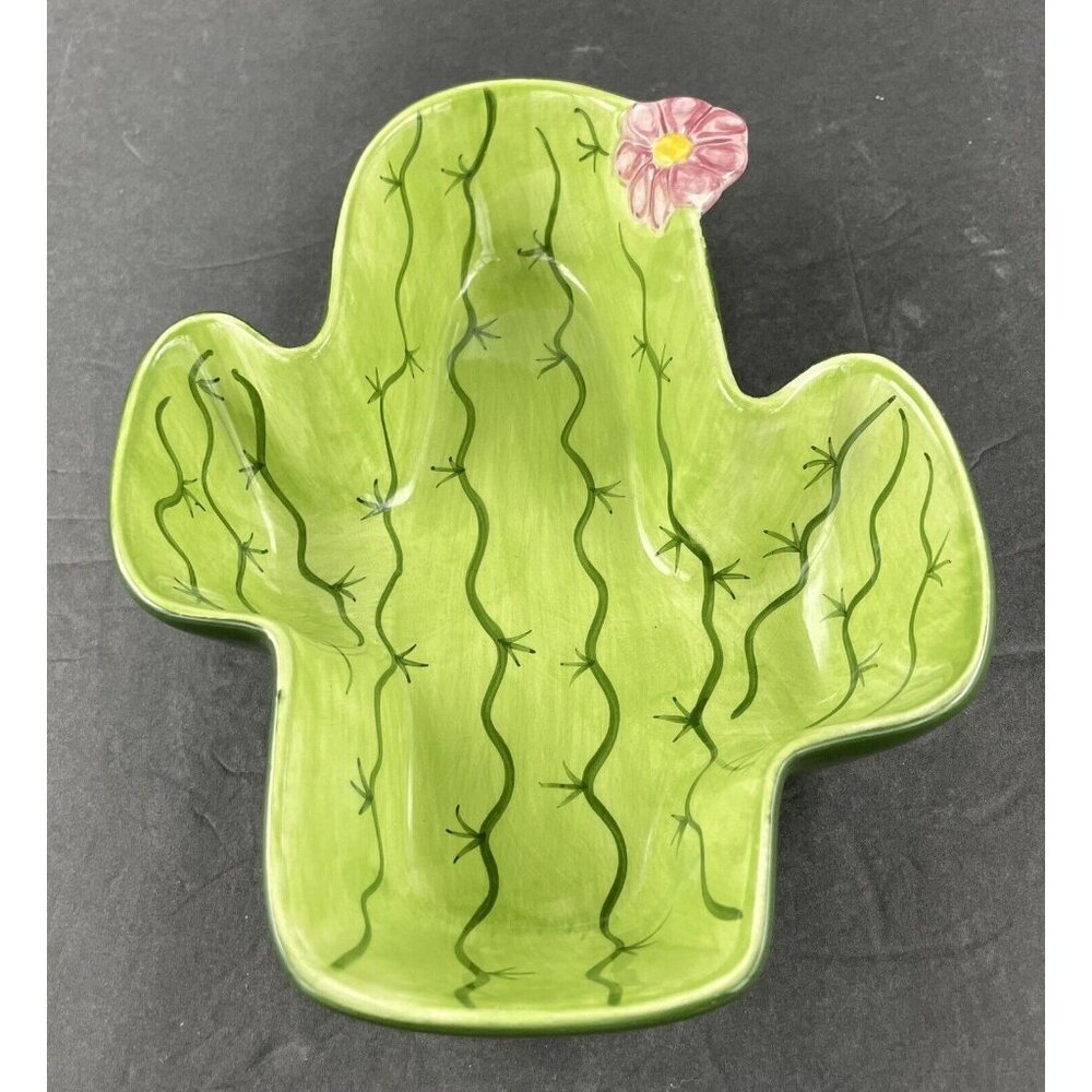 Vintage Clay Art 2001 Ceramic Saguaro Cactus Bowl
